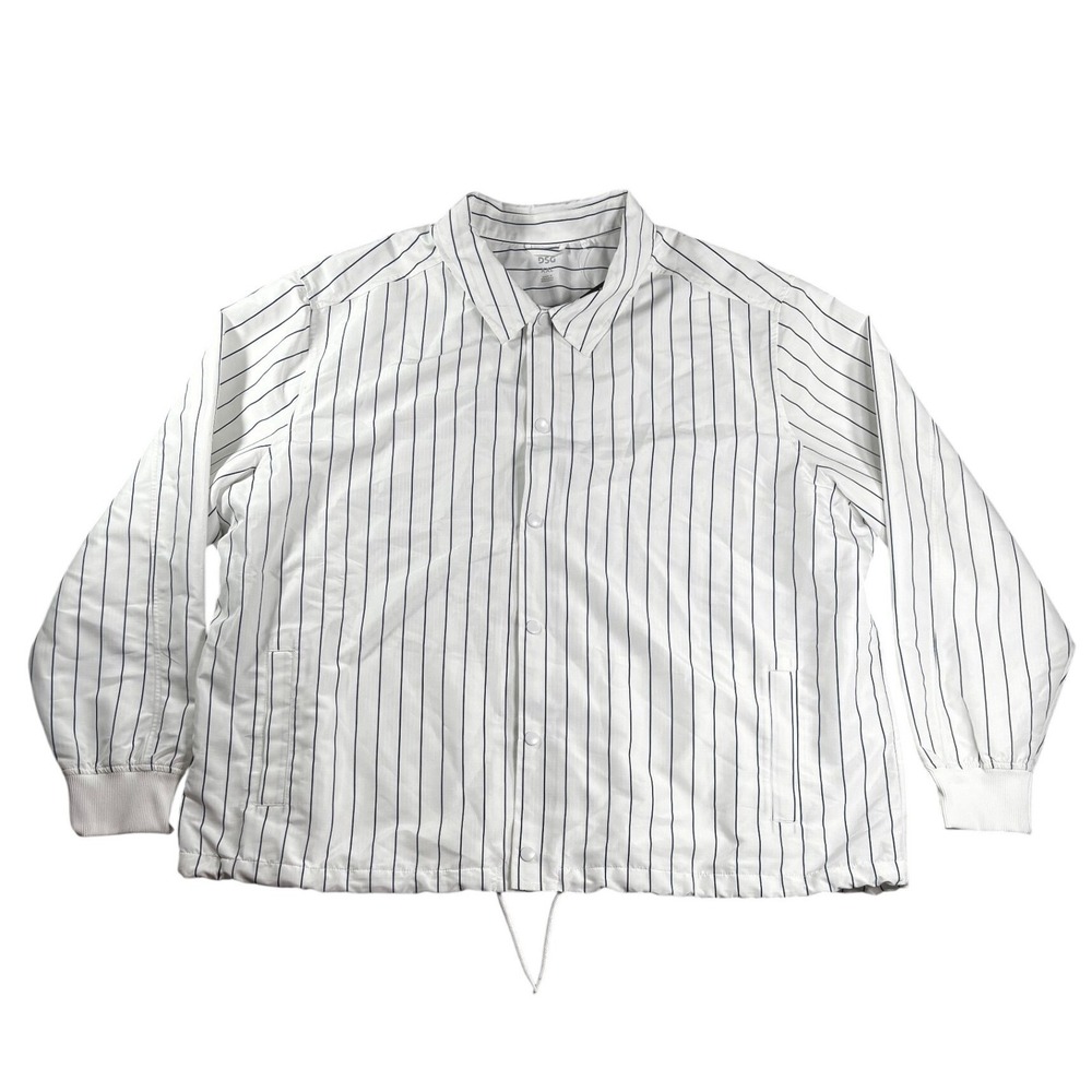 DSG Mens Coachs Jacket Pinstripe Pure White Water Repellent XXL DAM15108PRT